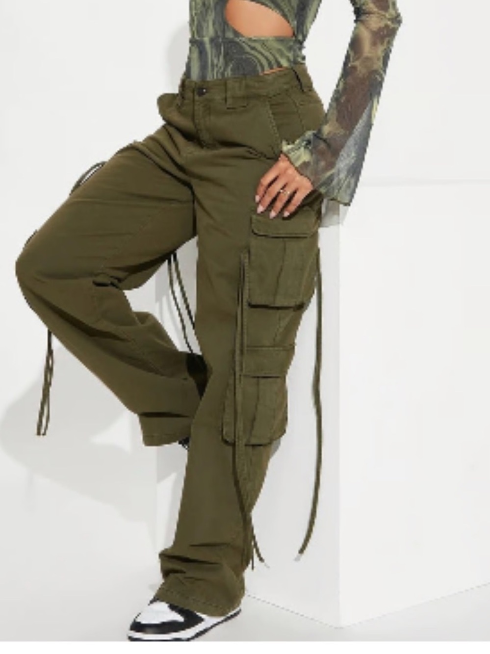 Fashion nova olive green cargo pants
